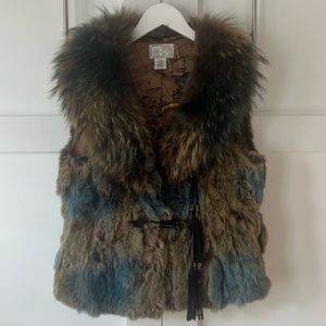 Alberto Makali size S-100% real rabbit fur vest